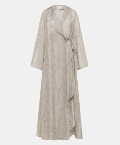 Robe Caterina En Lin Viscose - Creme/Perle Femmes Vêtements