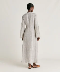 Robe Caterina En Lin Viscose - Creme/Perle Femmes Vêtements