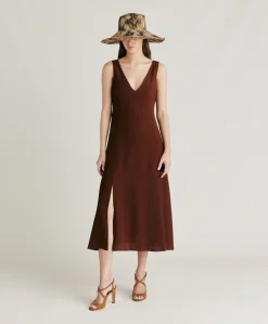 Discount Robe Chumba En Acetate De Soie - Chocolat Femmes Vêtements