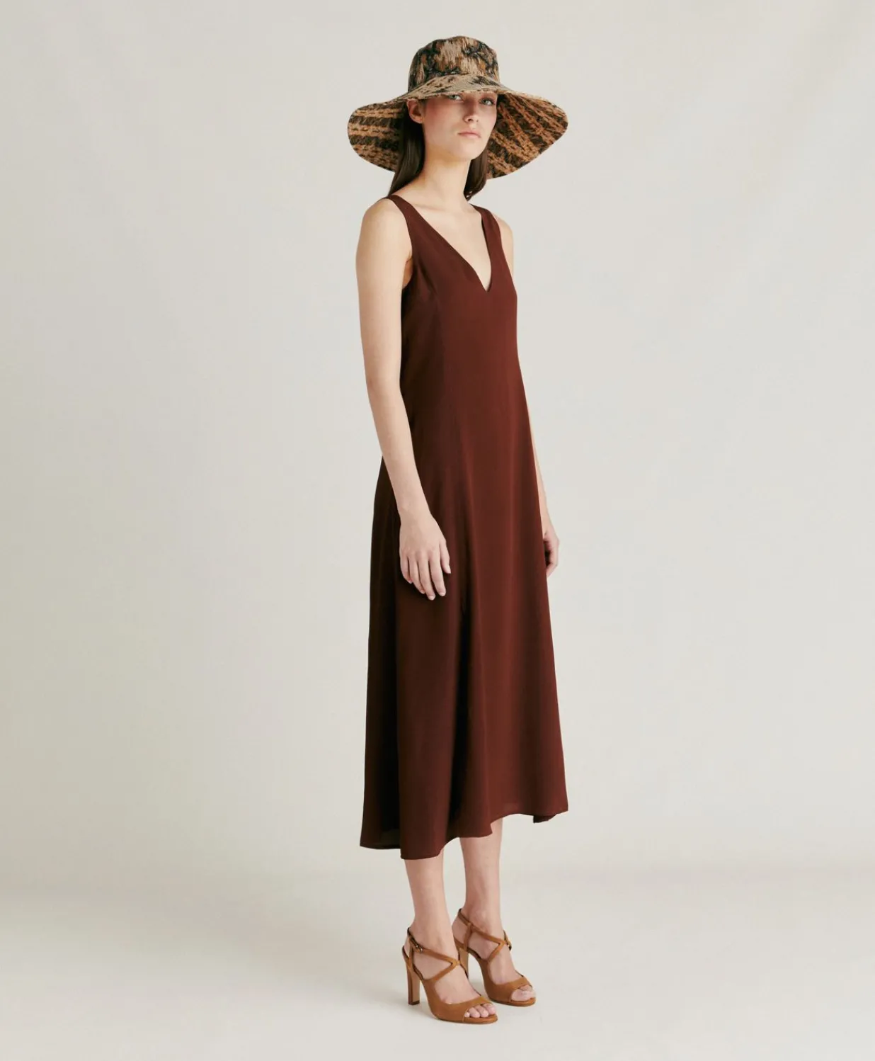 Discount Robe Chumba En Acetate De Soie - Chocolat Femmes Vêtements