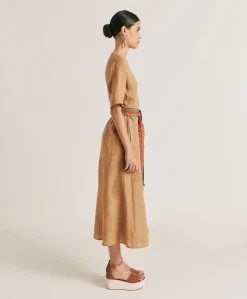 Discount Robe En Lin Altamura - Sable Femmes Vêtements