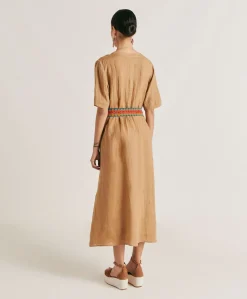 Discount Robe En Lin Altamura - Sable Femmes Vêtements
