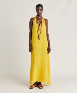 New Robe En Lin Aurora - Jaune Soleil Femmes Vêtements