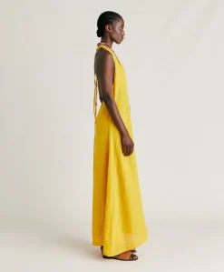 New Robe En Lin Aurora - Jaune Soleil Femmes Vêtements
