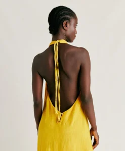 New Robe En Lin Aurora - Jaune Soleil Femmes Vêtements