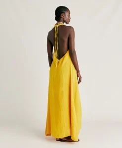 New Robe En Lin Aurora - Jaune Soleil Femmes Vêtements