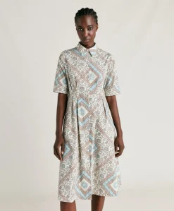 Best Robe En Popeline Ilaria - Creme/Poudre Femmes Vêtements