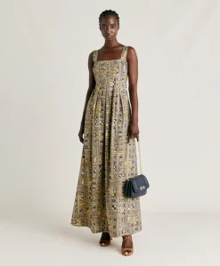 New Robe En Popeline Lavinia - Or/Bleu Femmes Vêtements