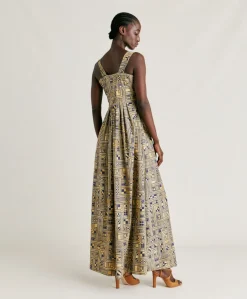 New Robe En Popeline Lavinia - Or/Bleu Femmes Vêtements