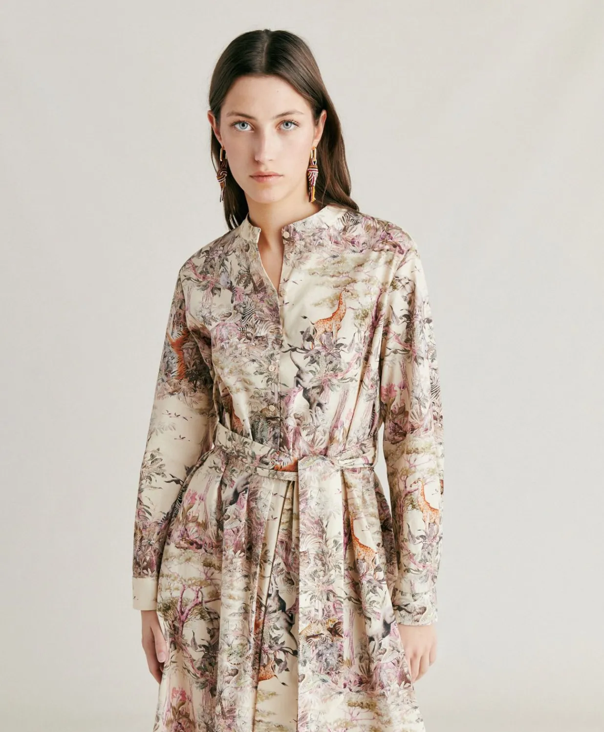 Robe En Popeline Lorina - Multicolore Creme Femmes Vêtements