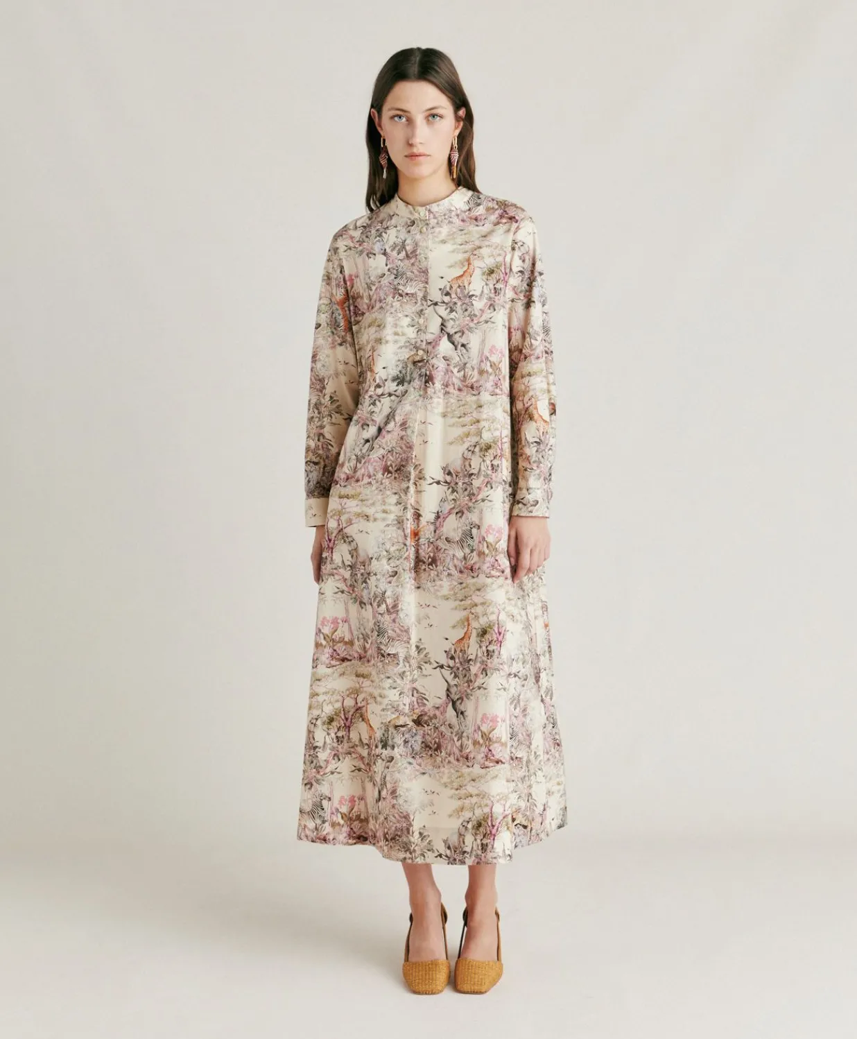 Robe En Popeline Lorina - Multicolore Creme Femmes Vêtements