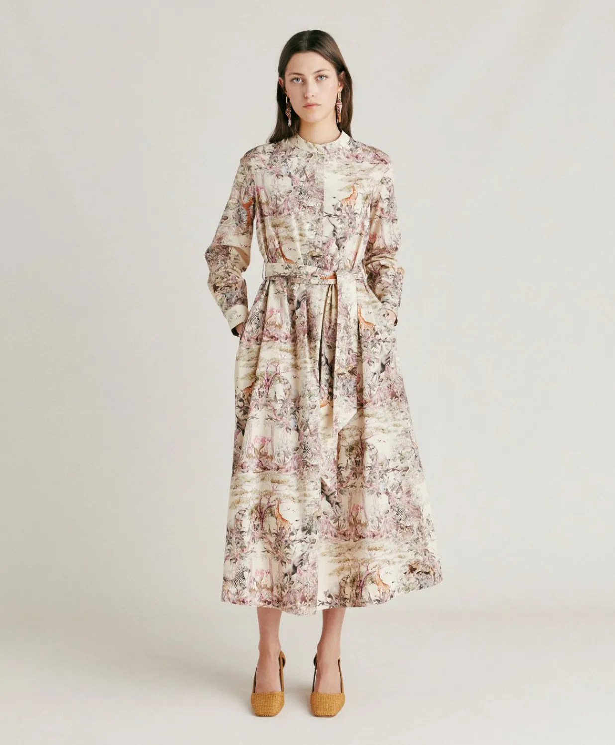 Robe En Popeline Lorina - Multicolore Creme Femmes Vêtements