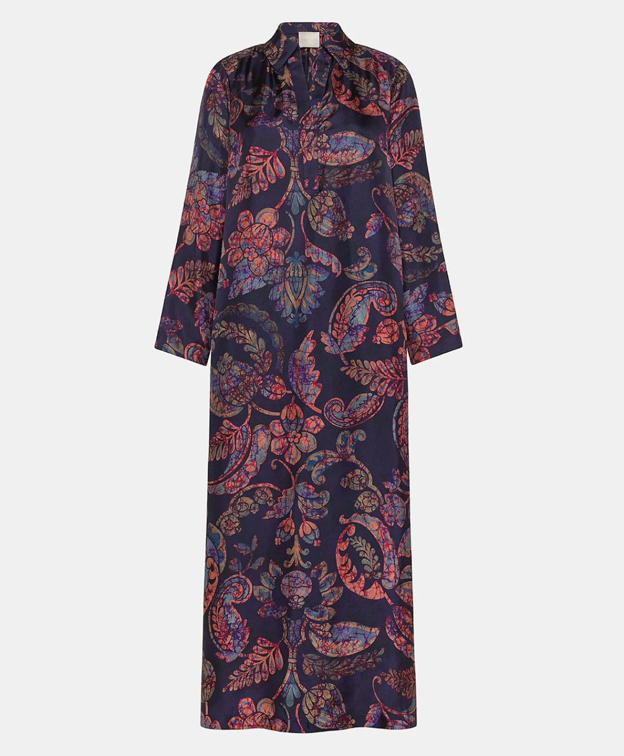 Clearance Robe En Serge De Soie Aligusta - Bleu Nuit Multicolore Femmes Vêtements