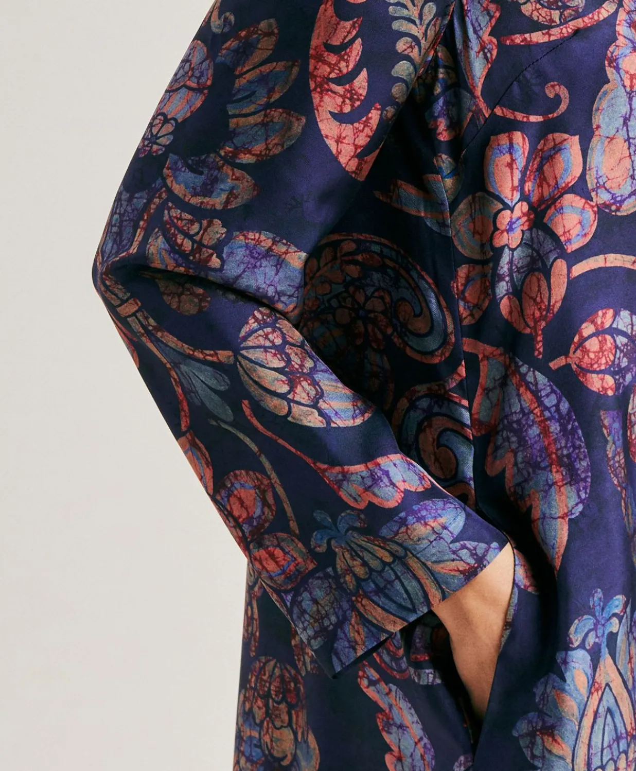 Clearance Robe En Serge De Soie Aligusta - Bleu Nuit Multicolore Femmes Vêtements