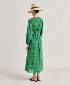 Clearance Robe En Voile De Coton Imprime Goa - Emeraude Femmes Vêtements