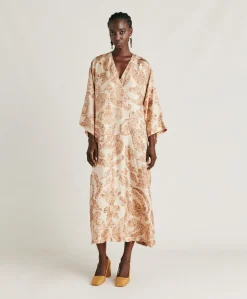 Best Robe Faro En Serge De Soie - Poudre Multicolore Femmes Vêtements