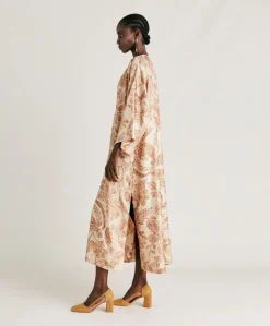Best Robe Faro En Serge De Soie - Poudre Multicolore Femmes Vêtements