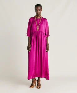 Online Robe Ginevra En Soie Unie - Cyclamen Femmes Vêtements