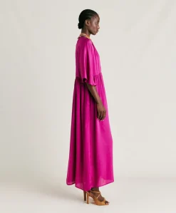Online Robe Ginevra En Soie Unie - Cyclamen Femmes Vêtements
