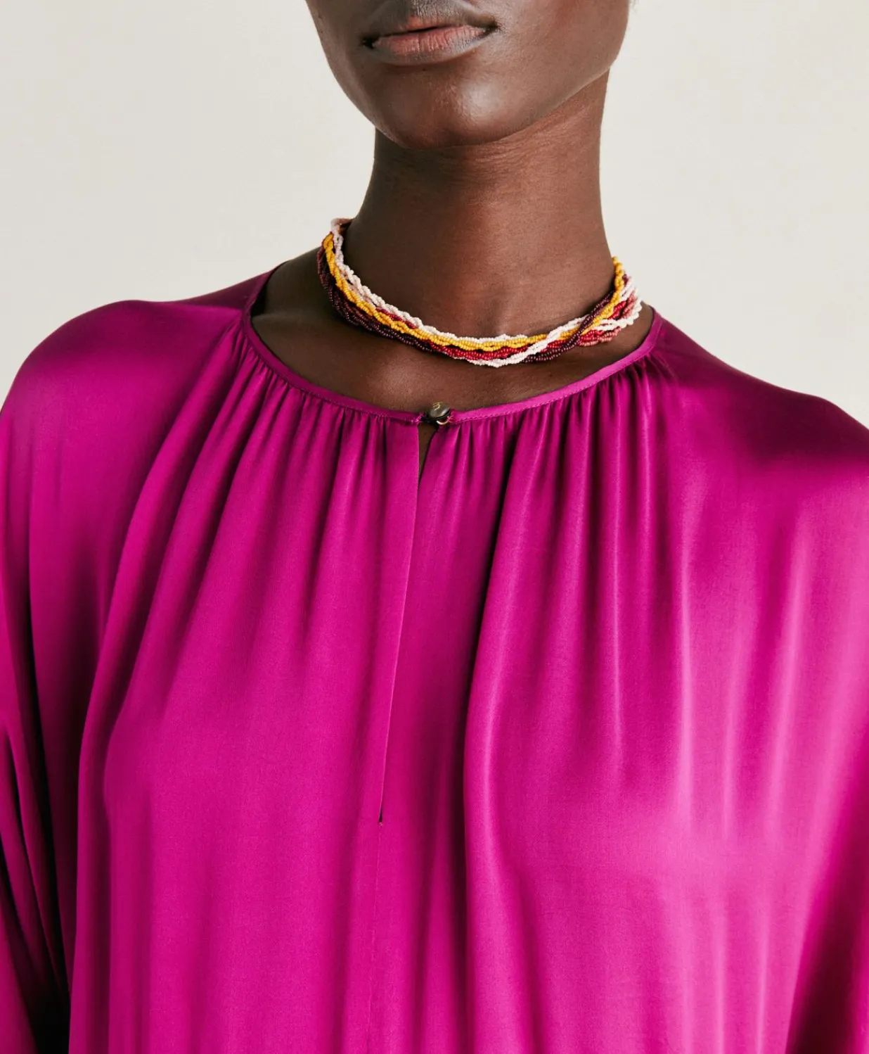 Online Robe Ginevra En Soie Unie - Cyclamen Femmes Vêtements