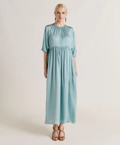 Discount Robe Ginevra En Soie Unie - Ceruleen Femmes Vêtements