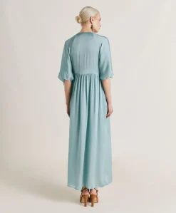 Discount Robe Ginevra En Soie Unie - Ceruleen Femmes Vêtements