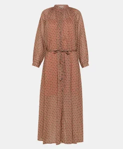 Online Robe Goa En Voile De Coton Imprime - Corail Femmes Vêtements