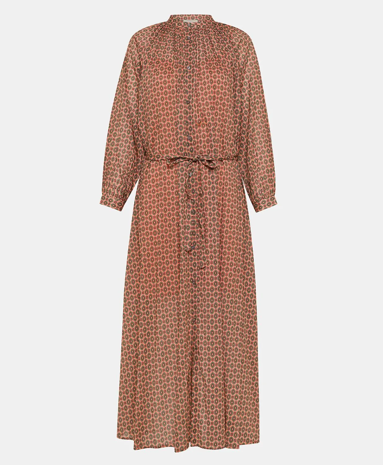 Online Robe Goa En Voile De Coton Imprime - Corail Femmes Vêtements