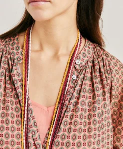 Online Robe Goa En Voile De Coton Imprime - Corail Femmes Vêtements