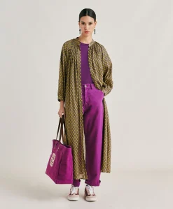 New Robe Goa En Voile De Coton Imprime - Petrole Femmes Vêtements