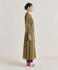 New Robe Goa En Voile De Coton Imprime - Petrole Femmes Vêtements
