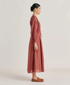 Discount Robe Goa En Voile De Coton Imprime - Rouge Femmes Vêtements