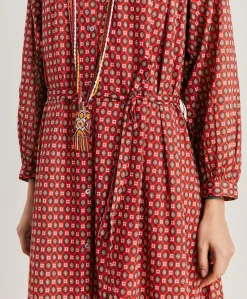 Discount Robe Goa En Voile De Coton Imprime - Rouge Femmes Vêtements