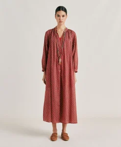 Discount Robe Goa En Voile De Coton Imprime - Rouge Femmes Vêtements
