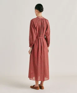 Discount Robe Goa En Voile De Coton Imprime - Rouge Femmes Vêtements