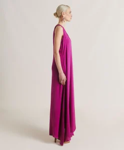 Best Robe Helena En Soie Unie - Cyclamen Femmes Vêtements