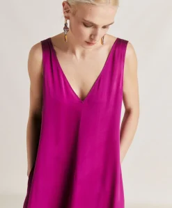 Best Robe Helena En Soie Unie - Cyclamen Femmes Vêtements