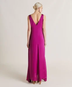 Best Robe Helena En Soie Unie - Cyclamen Femmes Vêtements