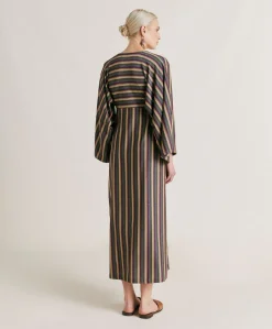 Best Robe Margarida En Jersey Lurex Raye - Vert Multicolore Femmes Vêtements