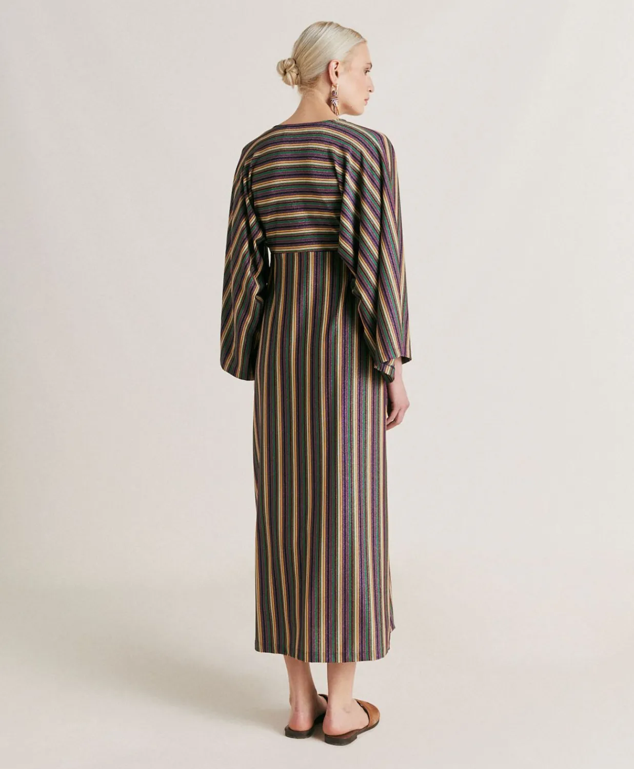 Best Robe Margarida En Jersey Lurex Raye - Vert Multicolore Femmes Vêtements