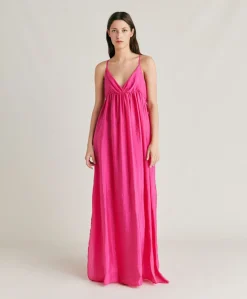 Online Robe Marisol Cupro Jacquard - Fuchsia Femmes Vêtements