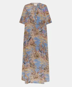 Outlet Robe Penelope En Crepe De Chine - Multicolore Ceruleen Femmes Vêtements