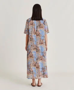 Outlet Robe Penelope En Crepe De Chine - Multicolore Ceruleen Femmes Vêtements