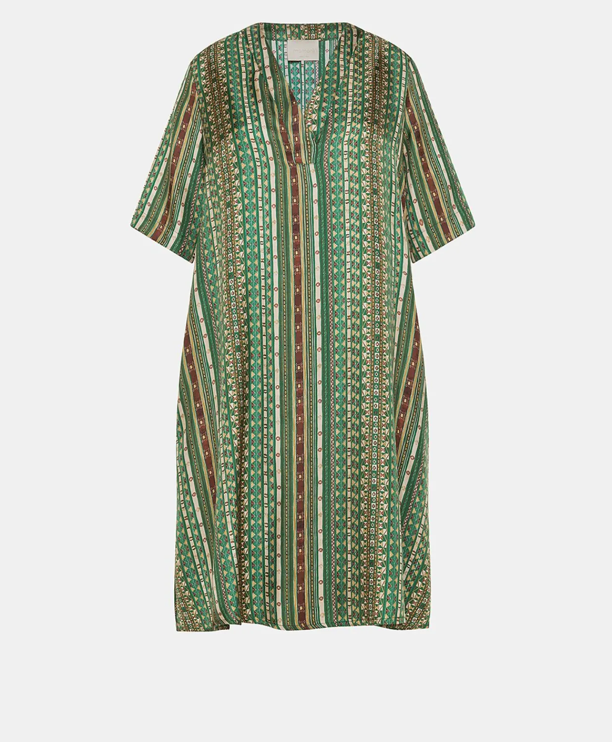 Clearance Robe Sarraina En Serge De Soie - Vert/Multicolore Femmes Vêtements