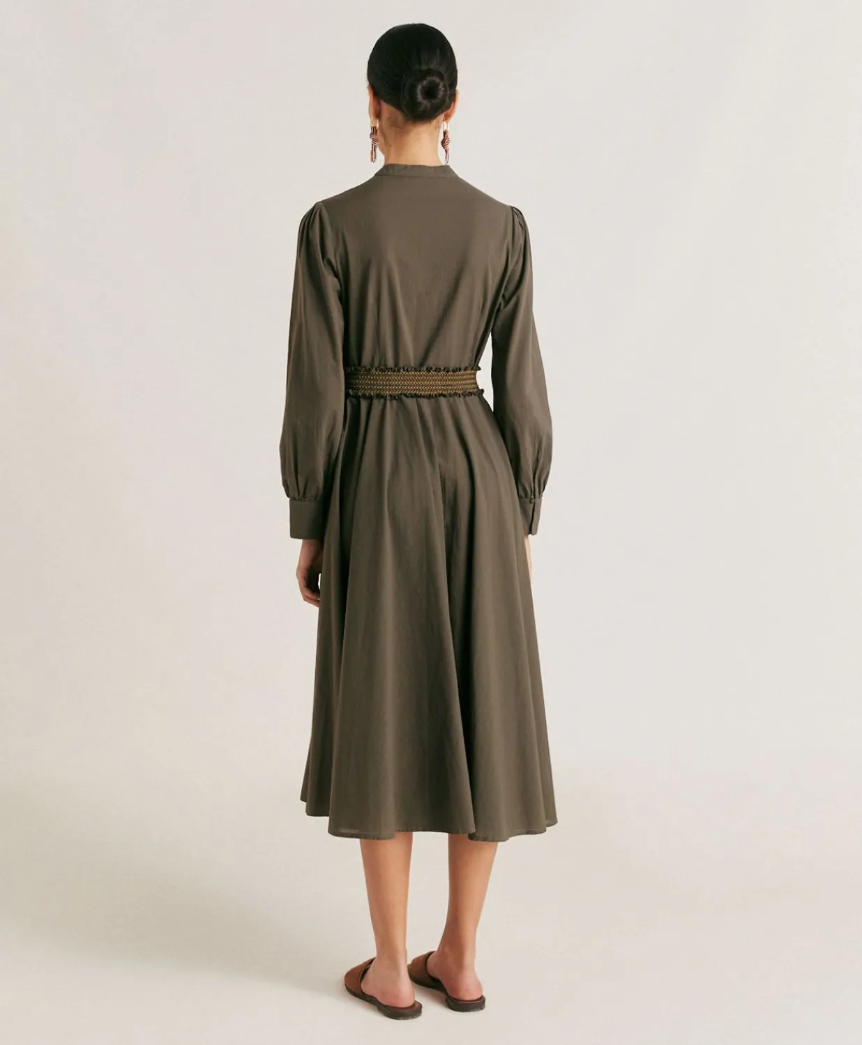 Hot Robe Sinzias Avec Voile De Coton - Armee Femmes Vêtements