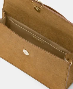 Sale Sac Bandouliere Sophie En Cuir Lame Et Raphia - Caramel Femmes Sacs Et Pochettes