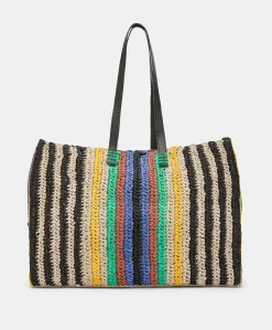 Sac Cabas Ellis En Raphia Raye - Multicolore Femmes Sacs Et Pochettes