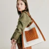 Sale Sac Cabas Geraldine En Cuir Et Toile - Beige Femmes Sacs Et Pochettes
