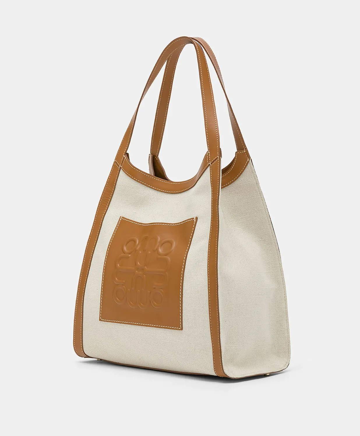 Sale Sac Cabas Geraldine En Cuir Et Toile - Beige Femmes Sacs Et Pochettes
