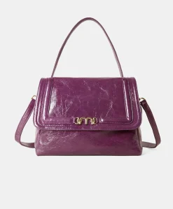 Hot Sac Flore En Cuir Naplack - Myrtille Femmes Sacs Et Pochettes